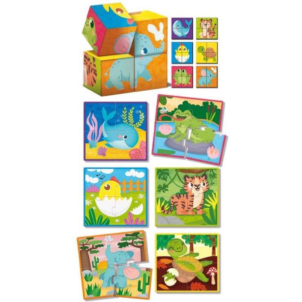Lisciani Montessori Cubes and Puzzle - Εκπαιδευτικό Παιχνίδι από Ξύλο