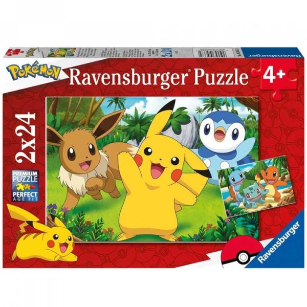 Ravensburger Puzzle Pokemon - 2 Παζλ με 24 κομμάτια το καθένα