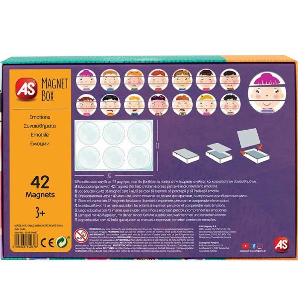 AS Magnet Box Εκπαιδευτικό Παιχνίδι 'Συναισθήματα' με 42 Μαγνήτες