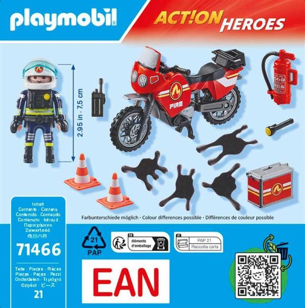 Playmobil City Action 71466: Πυροσβέστης Με Μοτοσικλέτα