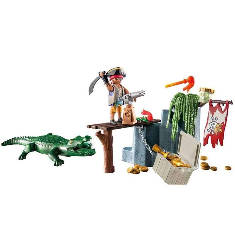 Playmobil Pirates 71473 Starter Pack: Πειρατής Με Αλιγάτορα