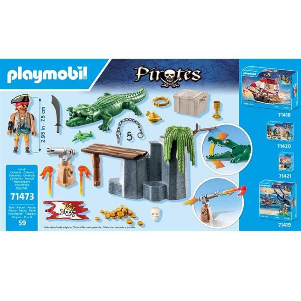 Playmobil Pirates 71473 Starter Pack: Πειρατής Με Αλιγάτορα