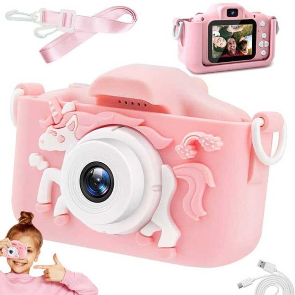 Παιδική Φωτογραφική Μηχανή με Οθόνη 2'' Unicorn - Ροζ
