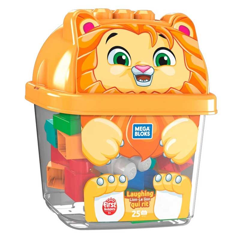 Fisher-Price Mega Bloks Laughing Lion - Κουβάς Λιονταράκι με Τουβλάκια 25τμχ