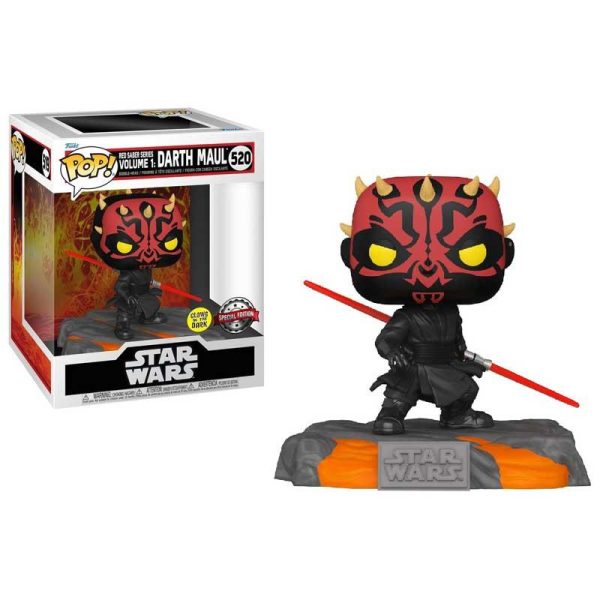 Funko Pop! Movies: Star Wars 520 - Saber Collection Darth Maul Bobble-Head & Glows in the Dark Special Edition (Exclusive)