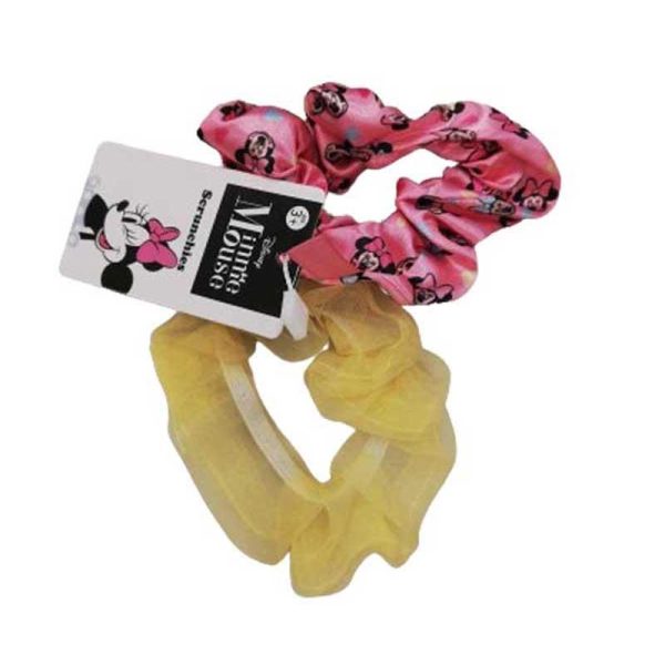 Disney Minnie Pink And Yellow Scrunchies - Σετ με Υφασμάτινα Λαστιχάκια για τα Μαλλιά 2τμχ