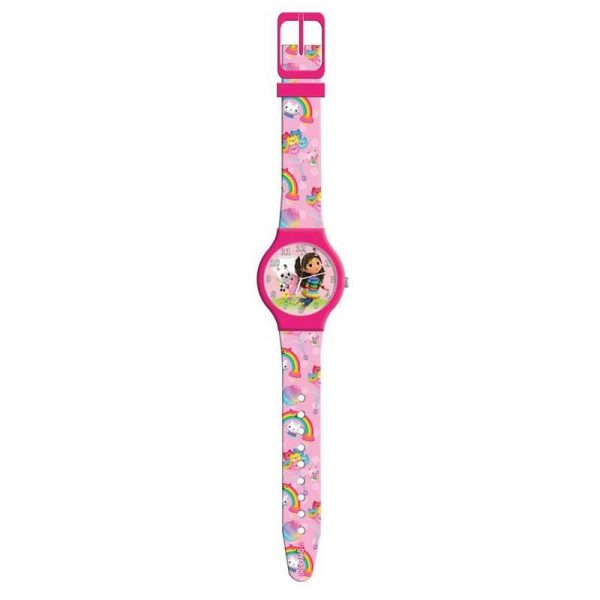 Διακάκης Gabby Παιδικό Αναλογικό Ρολόι Χειρός με Λουράκι από Καουτσούκ/Πλαστικό Ροζ