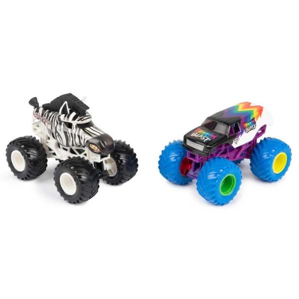 Monster Jam 2-pack Racing Stripes vs Rainbow Blast - Σετ με 2 Οχήματα 1:64