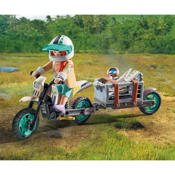 Playmobil Dinos 71524: T-Rex και Εξερευνητής με Μοτοσικλέτα