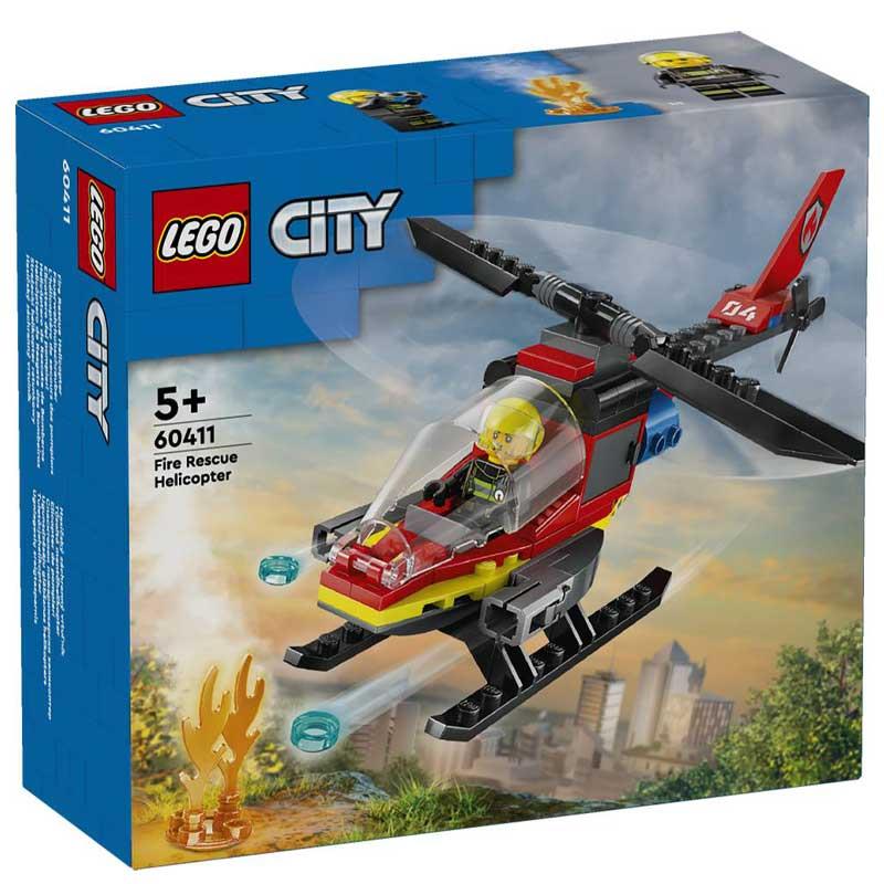 Lego City 60411 : Fire Rescue Helicopter Building Set