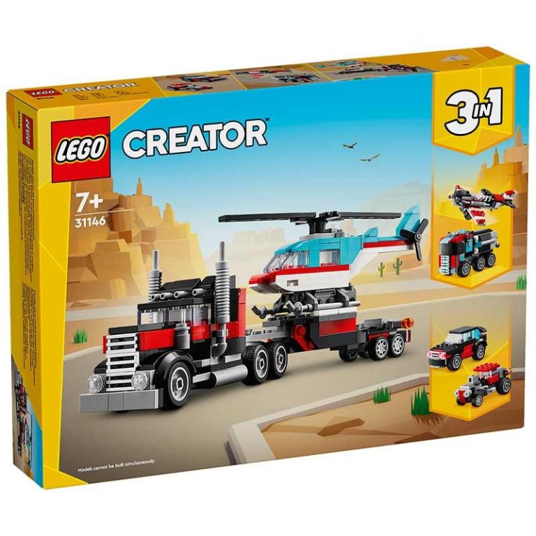 Lego Creator 3-in-1 31146: Flatbed Truck With Helicopter