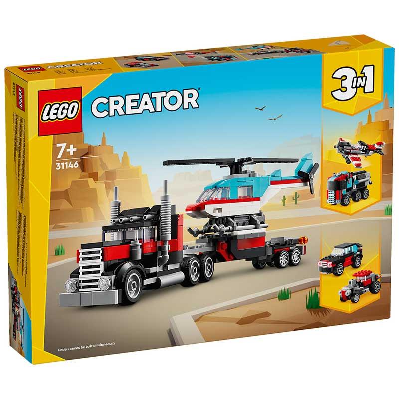 Lego Creator 3-in-1 31146: Flatbed Truck With Helicopter