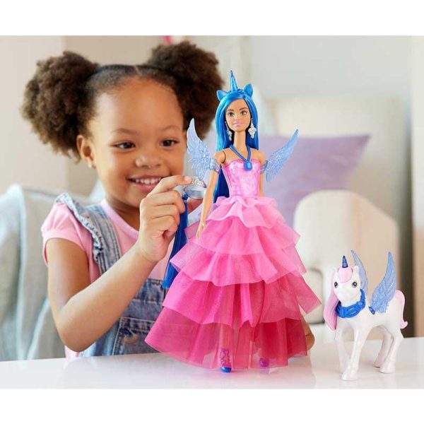 Barbie 65 Inspiring Stories: A Touch of Magic Unicorn - Κούκλα Πριγκίπισσα Ζαφειριού Μονόκερος