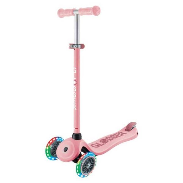 Globber Scooter Go.Up Sporty LED Lights Pastel Pink – Πατίνι Τρίτροχο με Κάθισμα 3 σε 1
