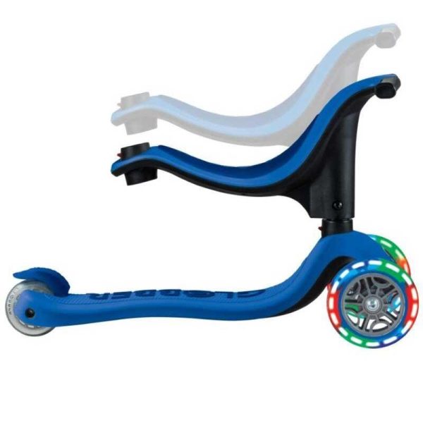 Globber Scooter Go.Up Sporty LED Lights Navy Blue – Πατίνι Τρίτροχο με Κάθισμα 3 σε 1