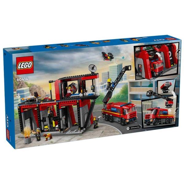Lego City 60414: Fire Station With Fire Truck - Σταθμός Πυροσβεστικής με Φορτηγό