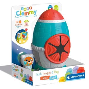 Clementoni Soft Clemmy Space Rocket - Διαστημικός Πύραυλος με Μαλακά Τουβλάκια