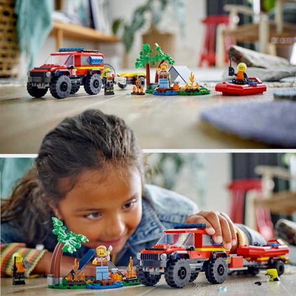 Lego City 60412: 4x4 Fire Truck With Rescue Boat