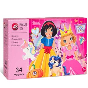 AS Magnet Box Princess Dress Up - Μαγνητικό Παιχνίδι 'Ντύσε τις Πριγκίπισσες' με 34 Μαγνήτες