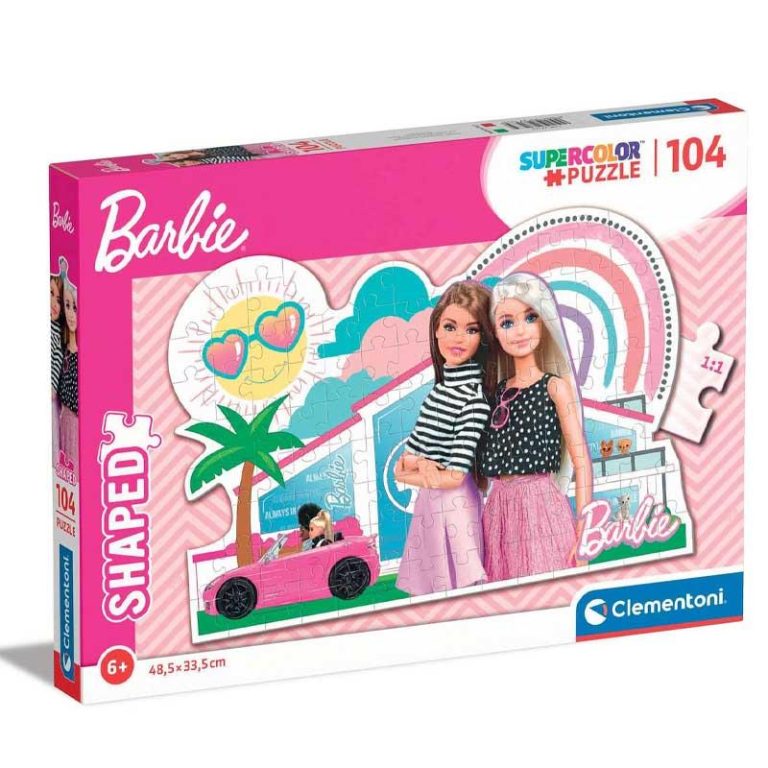 Clementoni Shaped Puzzle Supercolor Barbie - Παζλ με 104 κομμάτια