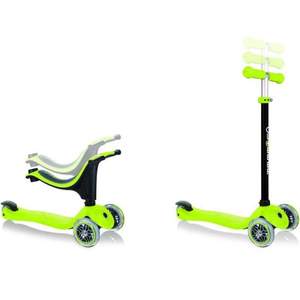 Globber Scooter Go.Up Sporty Lime Green – Πατίνι Τρίτροχο με Κάθισμα 3 σε 1