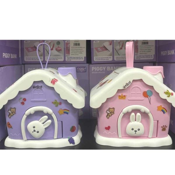 Κουμπαράς Snow House με Αυτοκόλλητα 15εκ. ( 2 Σχέδια Τυχαία Επιλογή )