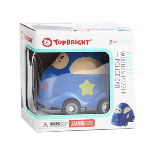 Top Bright Όχημα Αστυνομίας & Ξύλινο Παιδικό Puzzle (25 κομμάτια)