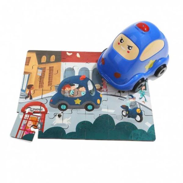 Top Bright Όχημα Αστυνομίας & Ξύλινο Παιδικό Puzzle (25 κομμάτια)