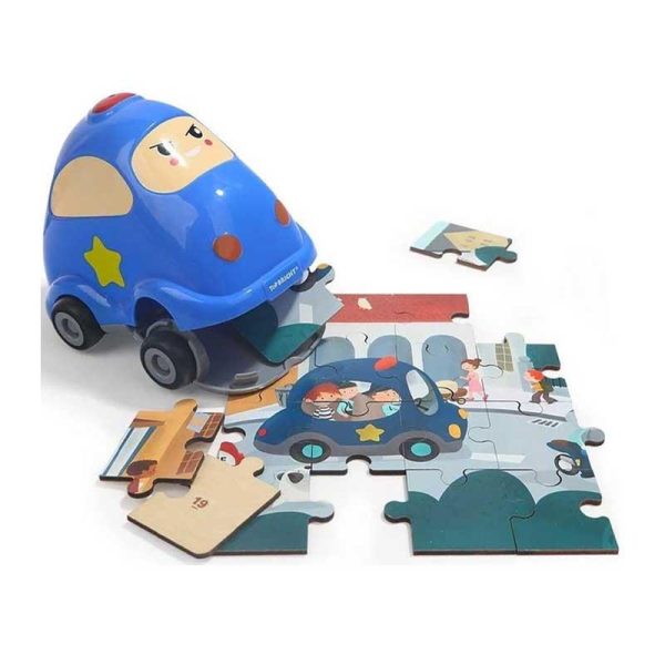 Top Bright Όχημα Αστυνομίας & Ξύλινο Παιδικό Puzzle (25 κομμάτια)