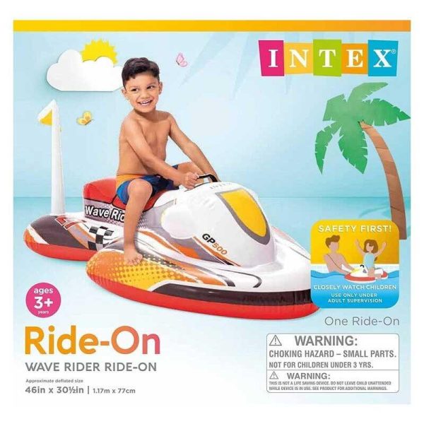 Intex Wave Rider Παιδικό Φουσκωτό Θαλάσσης Jet Ski με Χειρολαβές 117εκ. (Κόκκινο)