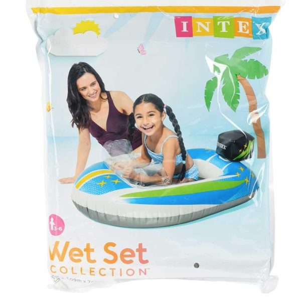 Intex Pool Cruiser Παιδική Φουσκωτή Βάρκα Γαλάζια 109x74εκ.