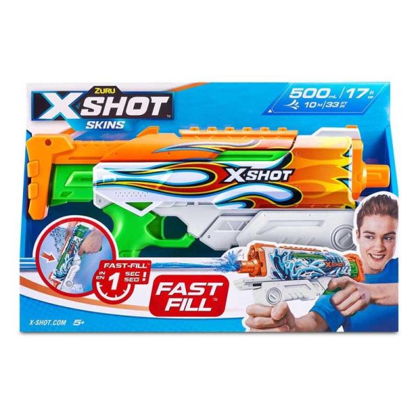 Zuru X-Shot Fast Fill Skins Hyperload - Νεροπίστολο 34εκ. 500ml - Διάφορα Σχέδια (1τμχ)