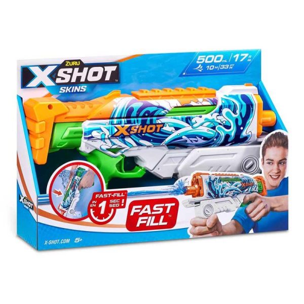 Zuru X-Shot Fast Fill Skins Hyperload - Νεροπίστολο 34εκ. 500ml - Διάφορα Σχέδια (1τμχ)
