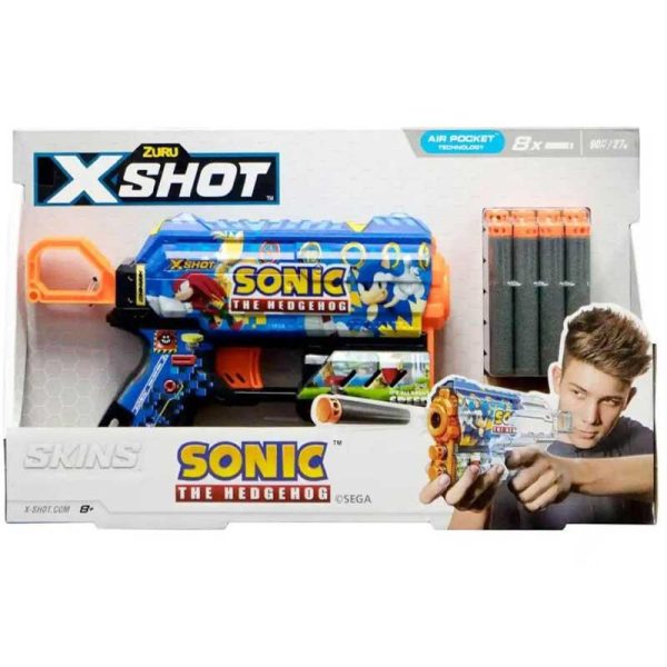 Zuru X-Shot Sonic The Hengehog Skins Dread - Όπλο Εκτοξευτής με 8 Βολές 19cm