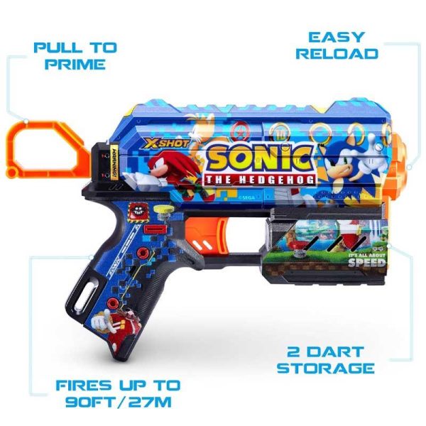 Zuru X-Shot Sonic The Hengehog Skins Dread - Όπλο Εκτοξευτής με 8 Βολές 19cm