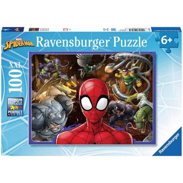 Ravensburger XXL Puzzle Spider-Man & Enemies - Παζλ με 100 Κομμάτια
