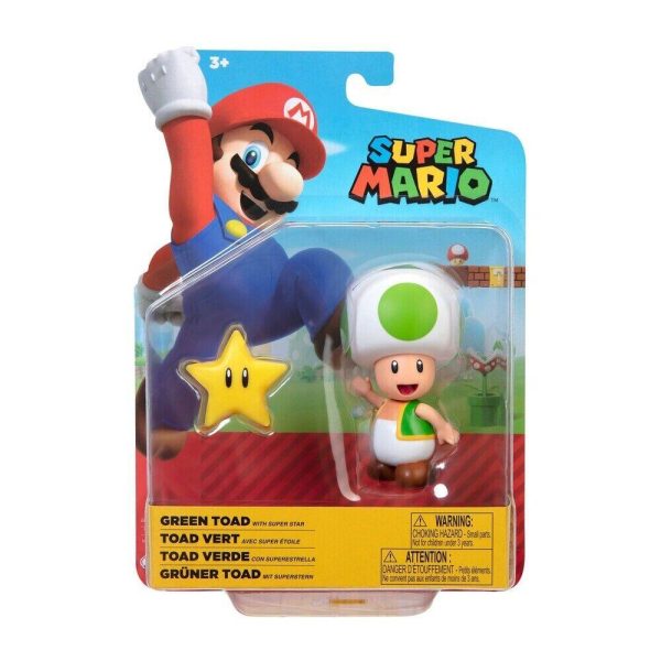 Jakks Pacific Super Mario: Green Toad with Super Star Φιγούρα ύψους 10εκ.