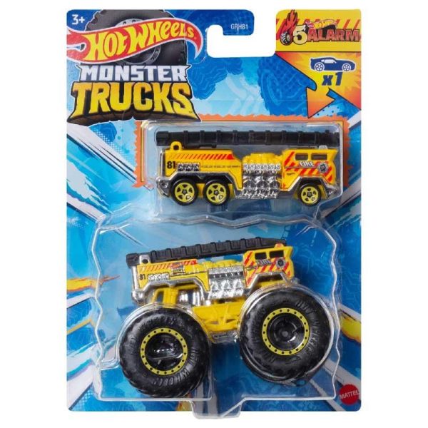 Hot Wheels Monster Trucks 5 Alarm & Αυτοκινητάκι
