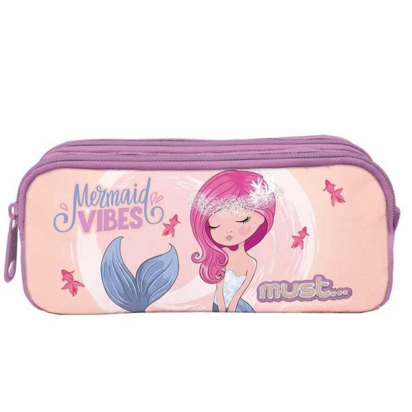Must Mermaid Vibes Κασετίνα Βαρελάκι με 2 Θήκες