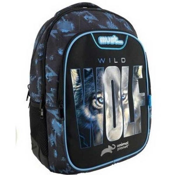 MUST Animal Planet Wild Wolf Σχολική Τσάντα Πλάτης Δημοτικού