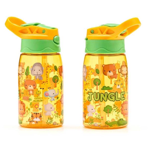 Water Revolution Jungle - Παγούρι Tritan 'Ζούγκλα' με Καλαμάκι 500ml - Κίτρινο