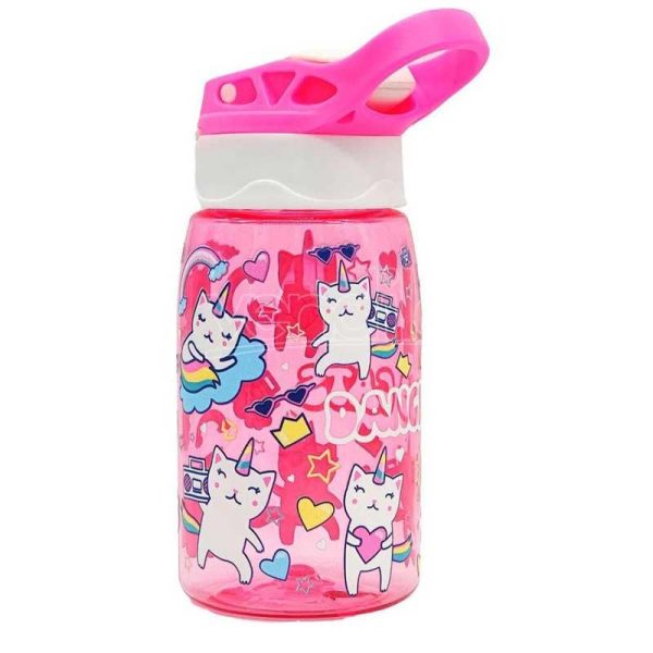Water Revolution Dancing Cats - Παγούρι Tritan 'Γάτες' με Καλαμάκι 500ml - Ροζ