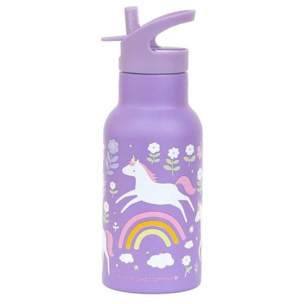 A Little Lovely Company 'Unicorn Dreams' - Ανοξείδωτο Παγούρι Θερμός με Καλαμάκι 350ml