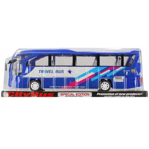 Mega Creative Travel Bus - Πλαστικό Τουριστικό Λεωφορείο με Κίνηση 40x14x10cm Μπλε