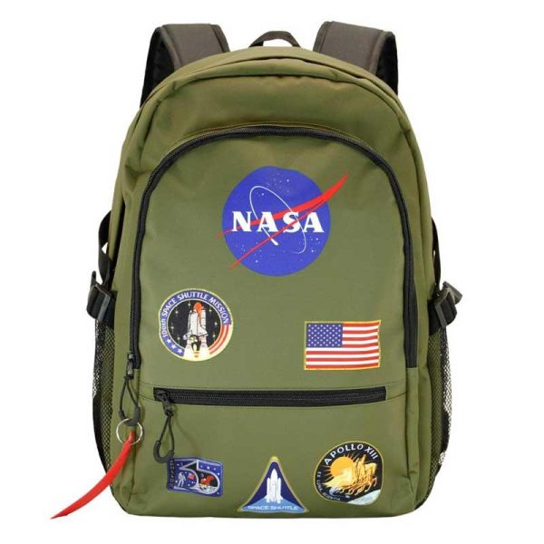 NASA Houston Army Green - Σχολική Τσάντα Πλάτης Δημοτικού / Γυμνασίου - Karactermania