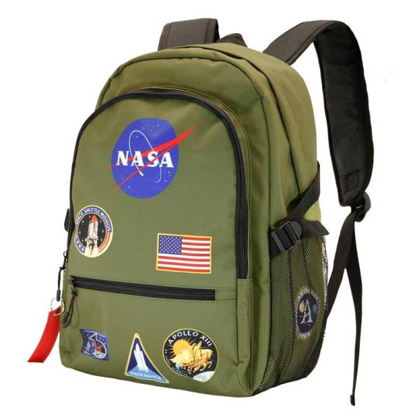 NASA Houston Army Green - Σχολική Τσάντα Πλάτης Δημοτικού / Γυμνασίου - Karactermania