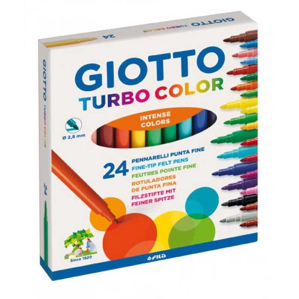 Giotto Turbo Color Μαρκαδόροι Ζωγραφικής Λεπτοί σε 24 Χρώματα