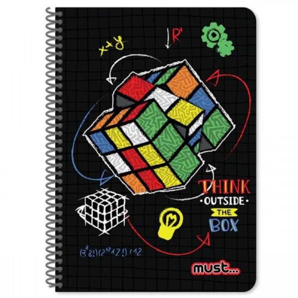 Must Rubik Cube - Σπιράλ Τετράδιο Ριγέ 60 Φύλλων 2 Θεμάτων 17x24cm