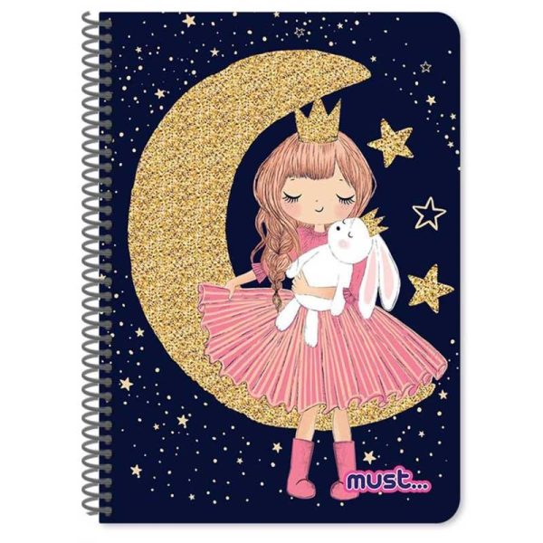 Must Girl - Σπιράλ Τετράδιο Ριγέ 60 Φύλλων 2 Θεμάτων 17x24cm