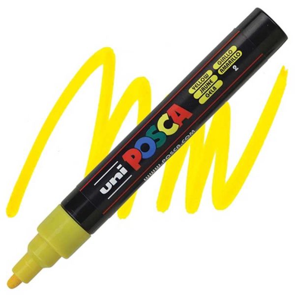 Posca PC-5M Μαρκαδόρος Σχεδίου 2.5mm Κίτρινο